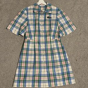 Lacoste Multicolor Plaid Dress sz 40/M